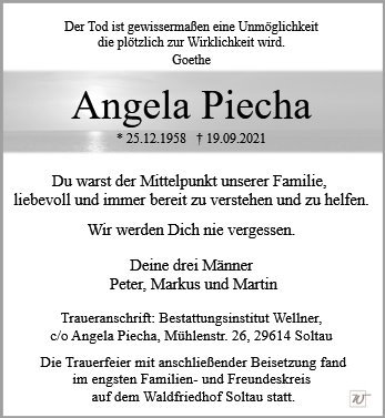 Erinnerungsbild für Frau Angela Piecha