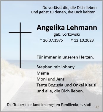Erinnerungsbild für Angelika Lehmann