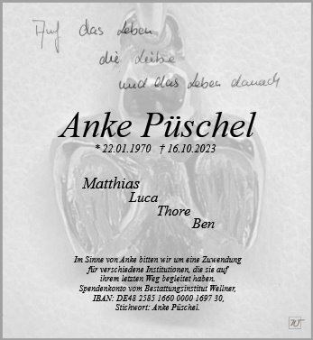 Erinnerungsbild für Frau Anke Püschel