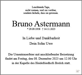 Erinnerungsbild für Bruno Astermann