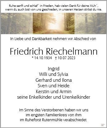 Erinnerungsbild für Friedrich Riechelmann