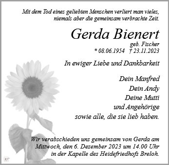 Erinnerungsbild für Frau Gerda Bienert