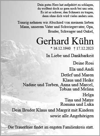 Erinnerungsbild für Gerhard Kühn