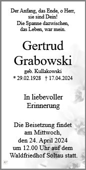 Profilbild von Frau Gertrud Grabowski