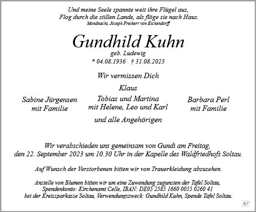 Erinnerungsbild für Gundhild  Kuhn