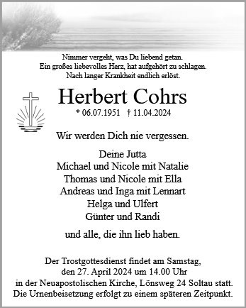 Profilbild von Herr Herbert Cohrs