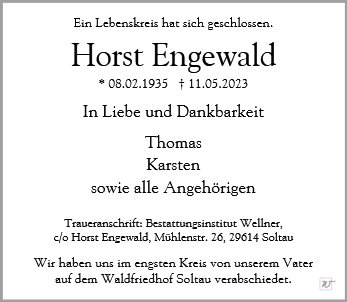 Erinnerungsbild für Horst Engewald
