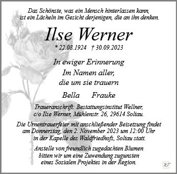 Erinnerungsbild für Ilse Werner