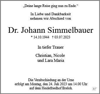 Erinnerungsbild für Herr Dr. Johann Simmelbauer