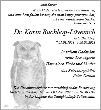 Erinnerungsbild für Frau Dr. Karin Buchhop-Lövenich
