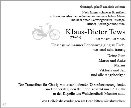 Erinnerungsbild für Klaus-Dieter Tews
