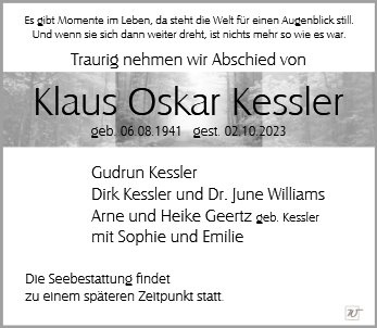 Erinnerungsbild für Herr Klaus Kessler