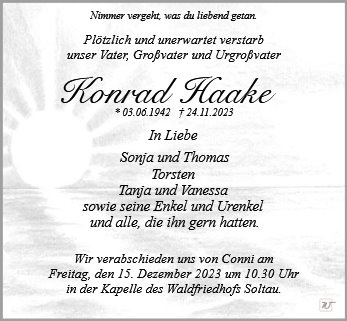 Erinnerungsbild für Konrad Haake