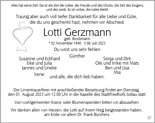 Erinnerungsbild für Lotti Gerzmann