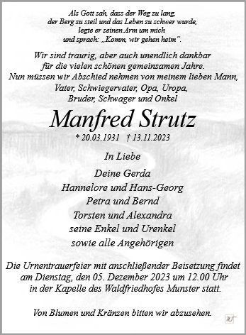 Erinnerungsbild für Manfred Strutz