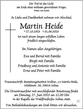 Erinnerungsbild für Martin Heide