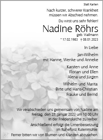 Erinnerungsbild für Nadine Röhrs