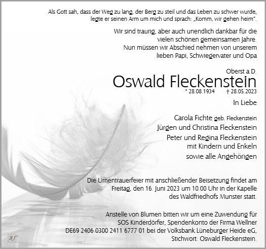 Erinnerungsbild für Herr Oswald Fleckenstein