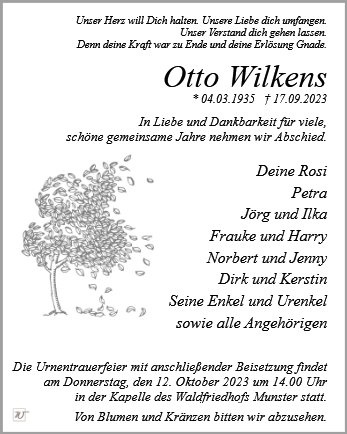 Erinnerungsbild für Otto Wilkens