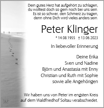 Erinnerungsbild für Peter Klinger