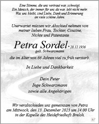 Erinnerungsbild für Frau Petra Sordel