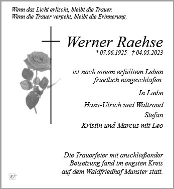 Erinnerungsbild für Werner Raehse