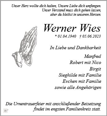 Erinnerungsbild für Werner Wies