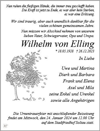 Erinnerungsbild für Wilhelm  von Elling