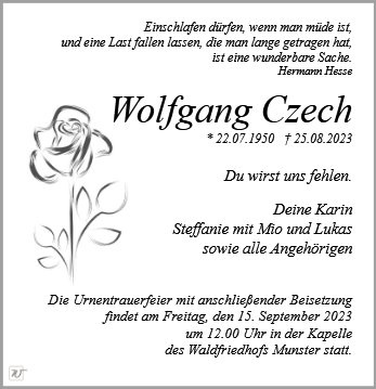 Erinnerungsbild für Wolfgang Czech