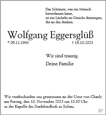 Erinnerungsbild für Wolfgang Eggersglüß