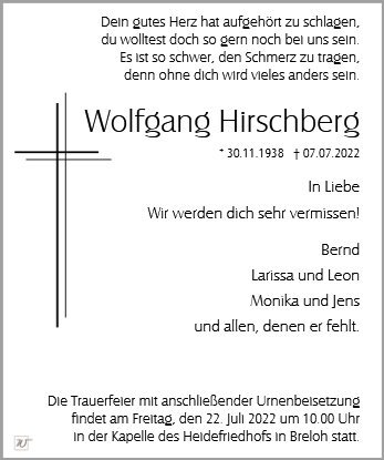Erinnerungsbild für Herr Wolfgang Hirschberg